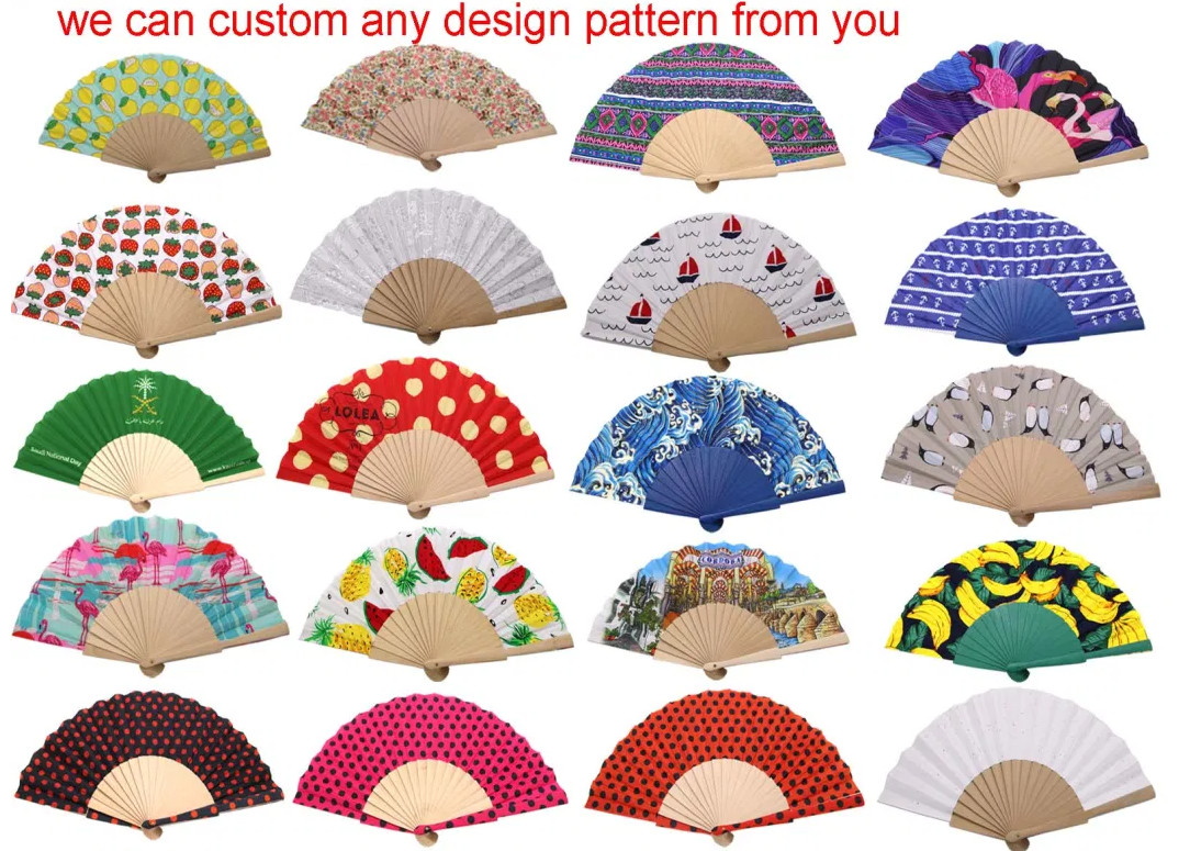 Customized Logo Bamboo Hand Fans for Wedding Personalized Plastic Folding Fan