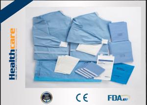 Quality Non Woven PU Film Disposable Surgical Packs Brain Surgery Set With Adhesive / Hole wholesale