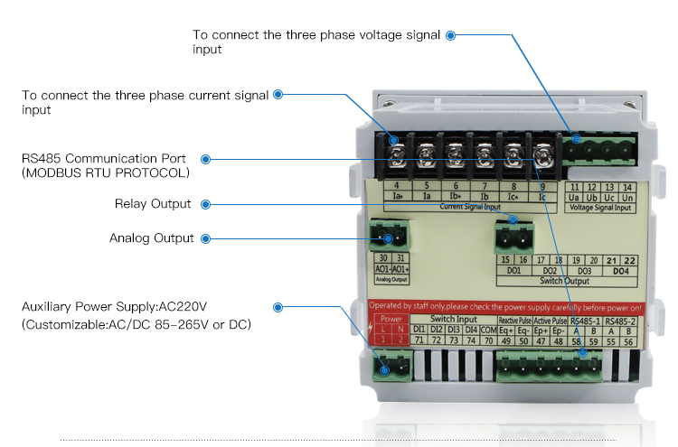 Multimeters power energy multiple electriclty meter with LCD