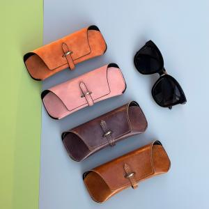 Quality Imitation Leather Flocking Foldable Eyeglass Case Bag Damage Resistant wholesale