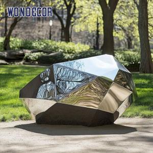 Quality Outdoor park geometric pebble stainless steel sculpture wholesale