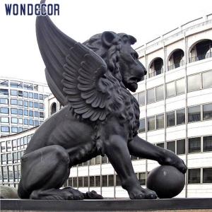 Quality 160cm Large Bronze Lion Statue Outdoor Metal Animal Decoration wholesale