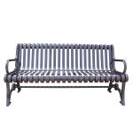 Waterproof Urban Outdoor Metal Garden Bench With Cast Iron And Steel Flat Bar