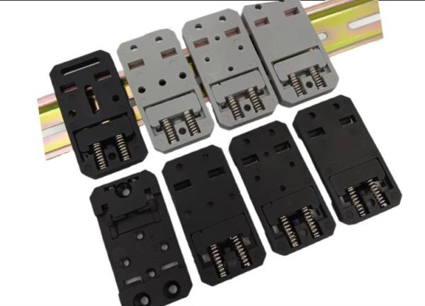 35mm Wide 67.5mm Long Nylon PA66 DIN Rail Clips Mount Holder A-35-2 In Black and