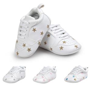 Quality Amazon hot PU Leather sneakers white casual boy shoes new born kids first walking shoes baby boy wholesale