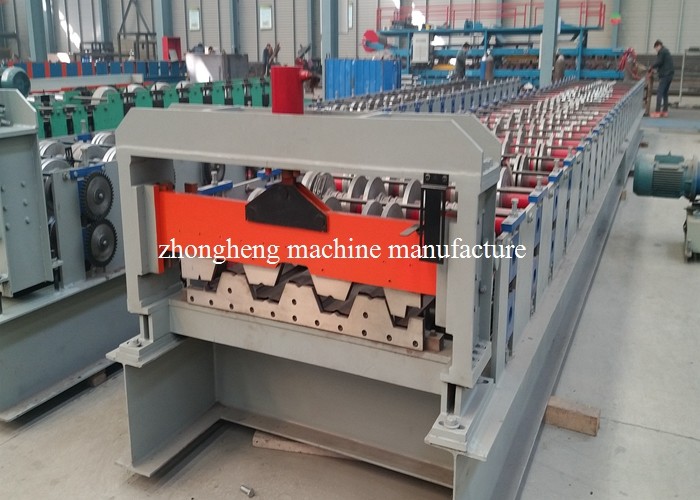 22KW Gearbox Drive Metal Deck Roll Forming Machine With 5T Hydraulic Uncoiler