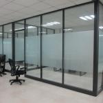 Narrow Frame Acoustic Tempered Glass Partition Walls 12mm Thickness