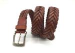 Unisex Handmade 3.3cm First Layer Leather Braided Belt