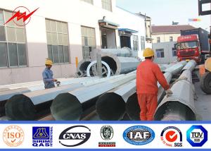 Quality 90FT 2 Segements Direct Burial Electric Steel Pole , Galvanized Pole Monopole wholesale