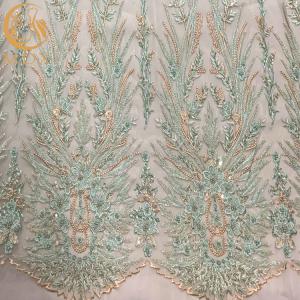 Quality Fashion Luxury Beaded 3D Embroidery Lace Fabric For Clothing wholesale