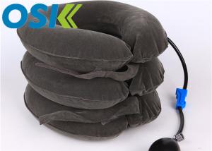 Quality Adjustable Cervical Support Brace Sofe Inflatable Flannel / Rubber Material wholesale