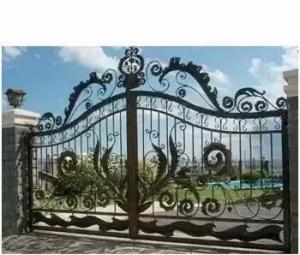 Quality Residential Decorative Metal Garden Gates Iron Gates Black Powder Coating wholesale