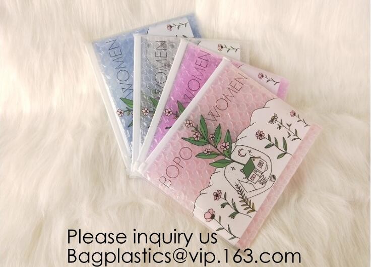 Colored PVC Film Bubble Bag/Special PVC k Bubble Bag/New Material Bubble Mailer With Zipper, bagease, bagplastics