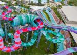 Large Water Park Slide Equipment , Boomerang Water Slide Fiberglass Material