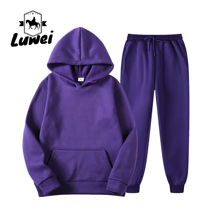 Custom Felpe Con Cappuccio Bluzy Bulk Premium Blank Oversized Cut And Sew Heavy Sweatpants And Hoodie Set