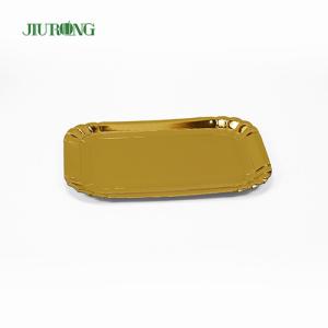 Quality 340*450*20mm biodegradable disposable dishes gold eco friendly paper plates wholesale