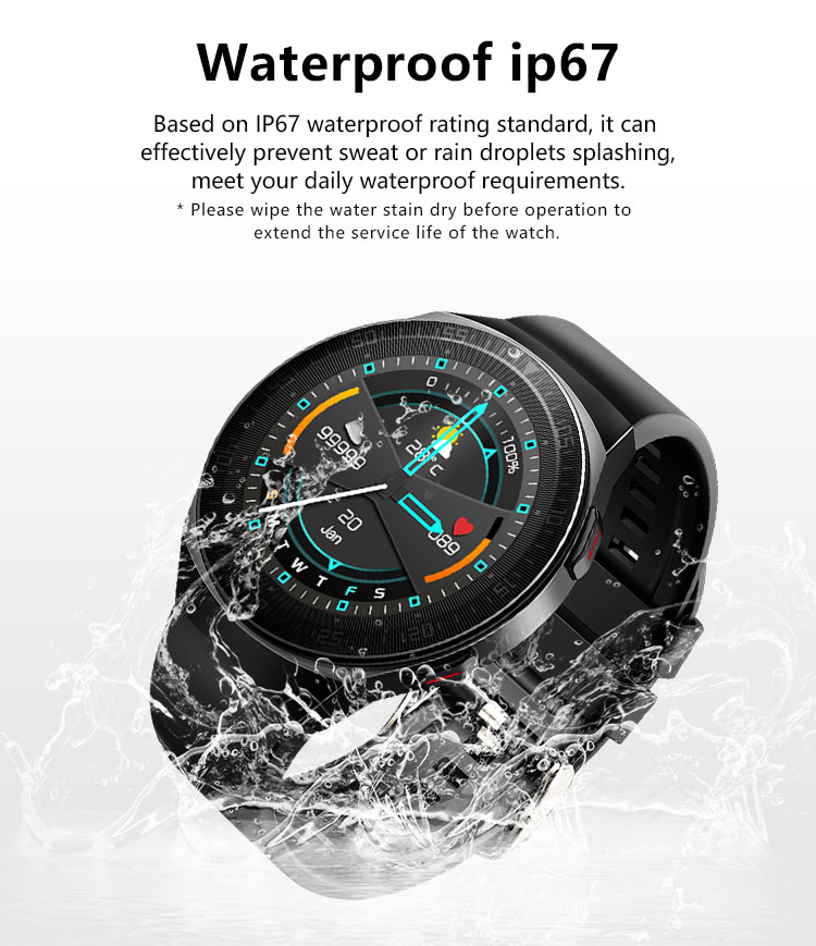 3D Round Shape Smartwatch ROHMS Digital Heart Rate Watch Blood Pressure Pedometer Wrist