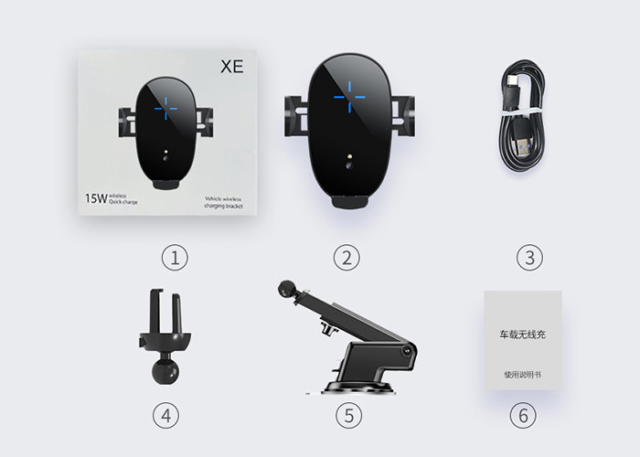 Car Mount Auto Clamping 15W QI Wireless Car Charger
