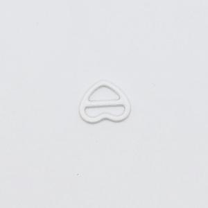Quality Heart Shape 9mm Bra Strap Adjuster Slider White Nylon Coated wholesale