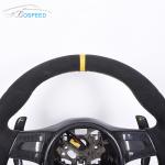 400mm Full Leather Alcantara Porsche 992 Steering Wheel Yellow Stripe