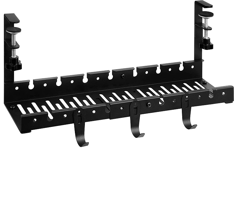 Adjustable Under Desk Cable Management Tray with Hooks Customized ISO9001 Rohs CE
