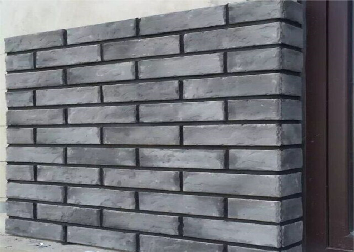 3D408 Acid Resistance Gray Clay Thin Veneer Brick For Decorative Wall