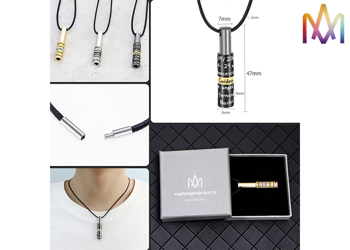 Private Logo Hip Hop Style Mens Engraved Necklace