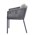 Espresso Rope Weave Back Outdoor Leisure Chairs