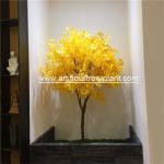 Plastic Plant Yellow Leaves Artificial Evergreen Trees / Restaurant Decor Fake