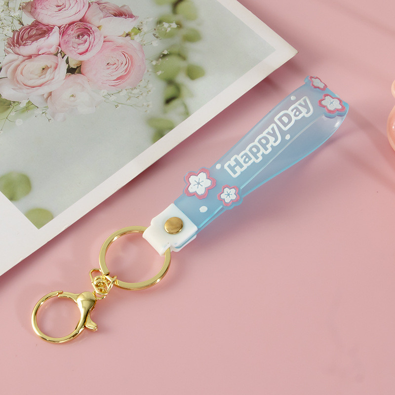 Cute Cartoon Keychain Charms For Girls And Boys , Bpa Free Customized Silicone Keychain Wristband