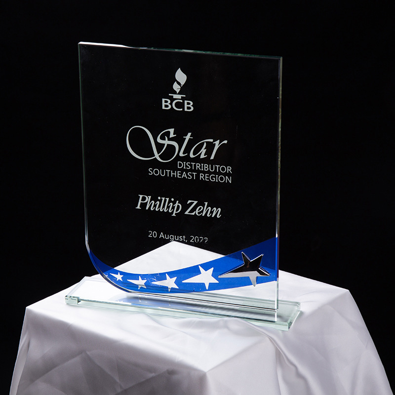 Encourage Souvenir Plastic Crystal Trophy Cup With Laser Engraving