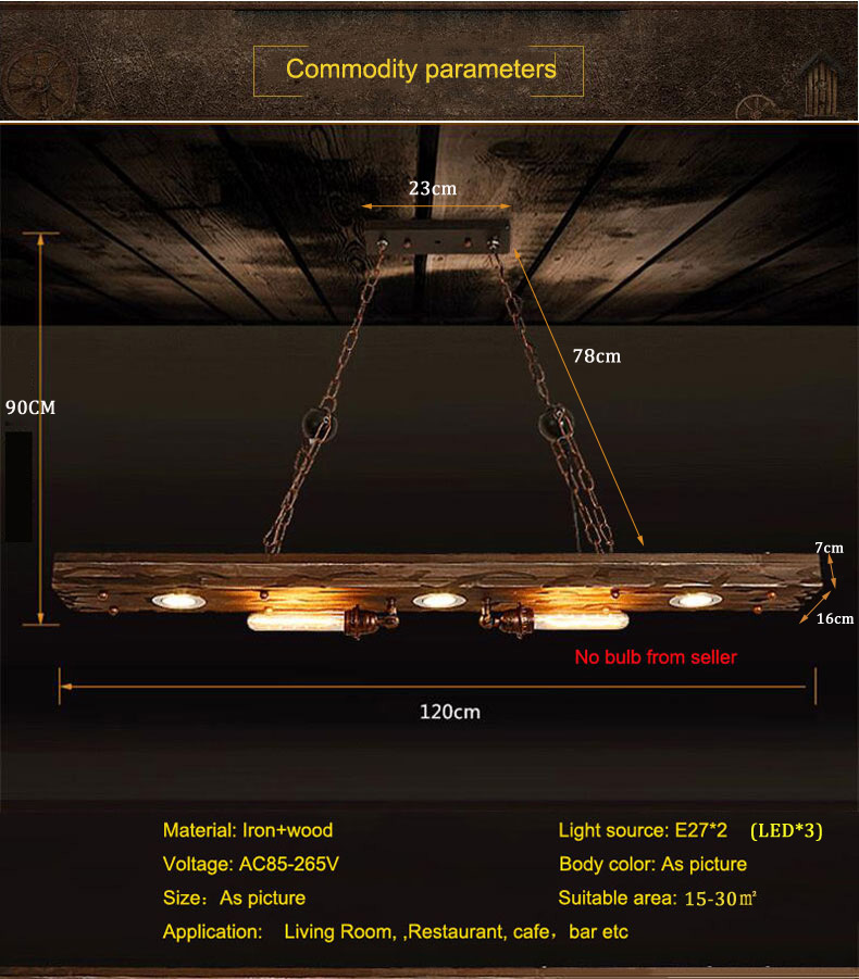 Industrial Style Chandelier American Loft Retro Personalized Restaurant lamp(WH-VP-224)