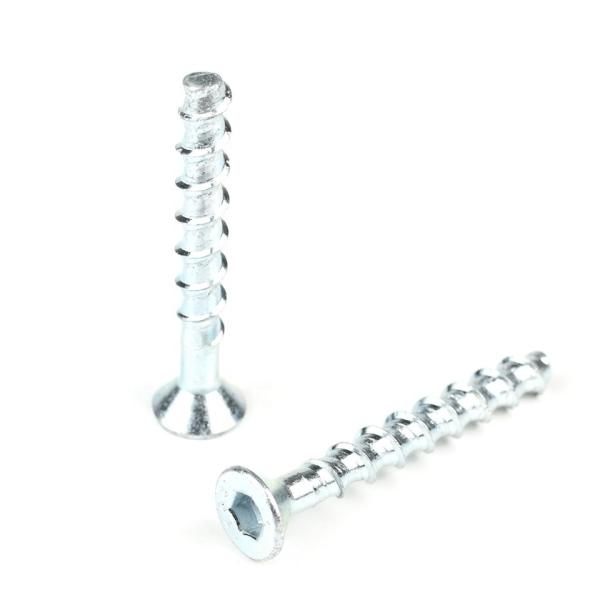 Metric White Zinc Plated M8 Self Drilling Masonry Anchors Screws for Concrete