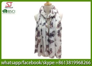 Quality China manufactuer buttlefly print scarf 100% Acrylic 82*200cm shawl hijab online wholesale exporter wholesale