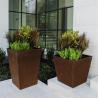 Buy cheap Rustic Red Tapered Corten Steel Square Planter Garden Landscaping from wholesalers