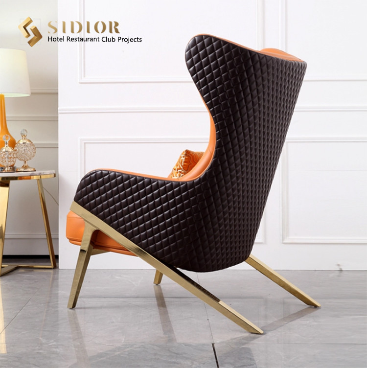 Leisure Lounge Chair, Living Room Lounge Chair, Leather Lounge Chair, High Density Foam, PU Leather Upholstery