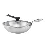Customized Kitchen 18/8 Stainless Steel Wok Tri-ply Non-stick Frying Pan