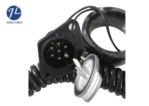 Vehicle Car Reverse Camera Cable , 7 Pole Spring Truck Trailer Backup Camera