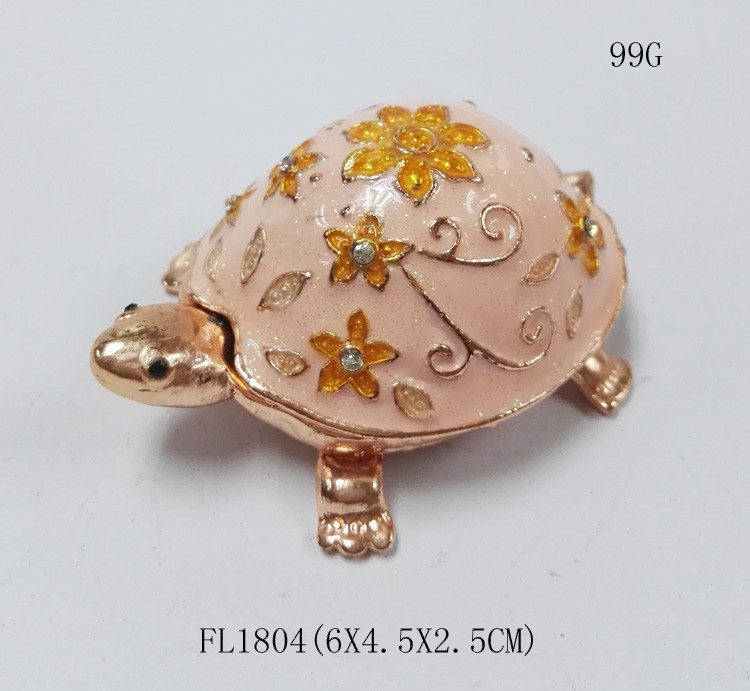 Turtle trinket jewelry box petwer metal jewelry box enamel decoration gifts box