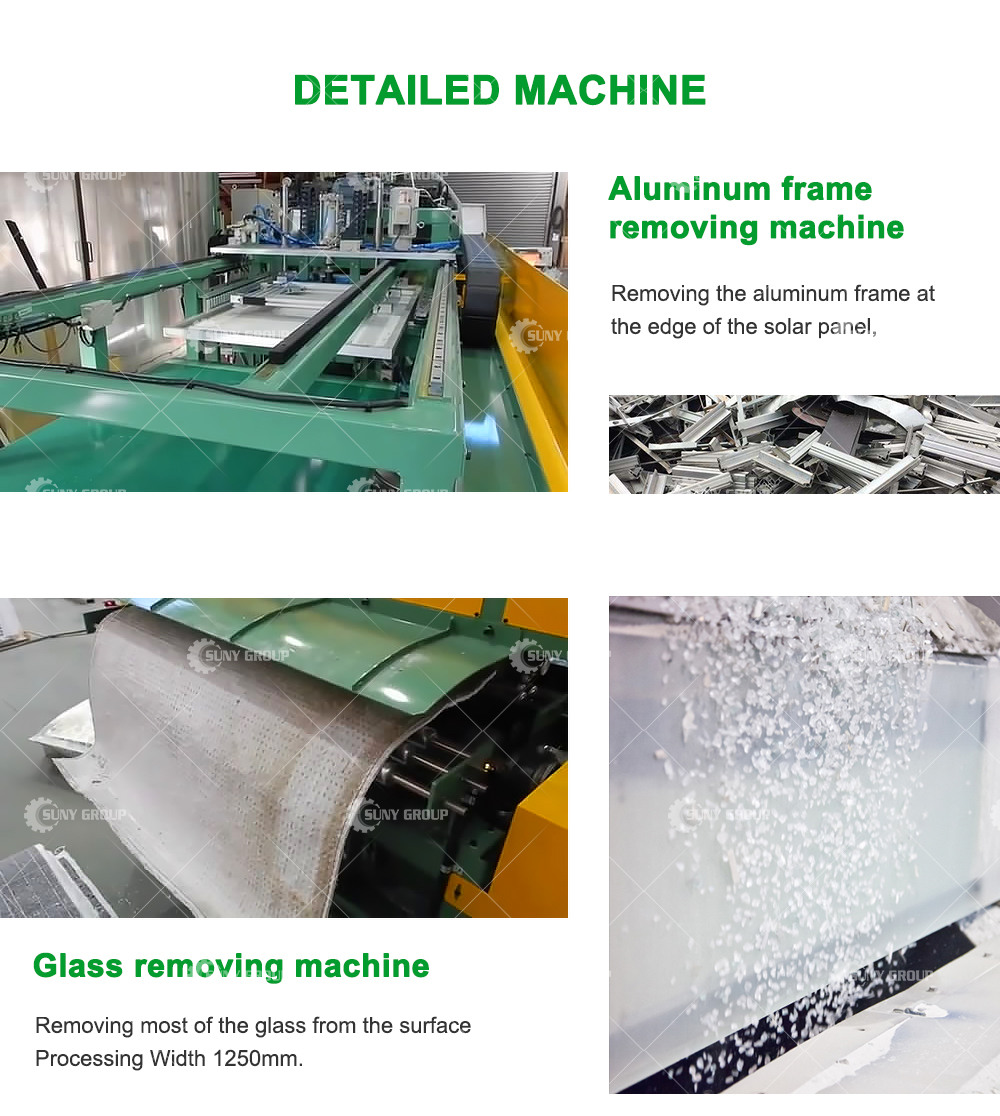 Solar Panel Recycling Plant for Aluminum Frame Removal and Silicon Silver Metal Recycling