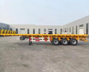 Quality Relay Valve Wabco 3 Axles Flatbed Container Transport Truck / Semi Trailer for 20FT/40FT Container wholesale