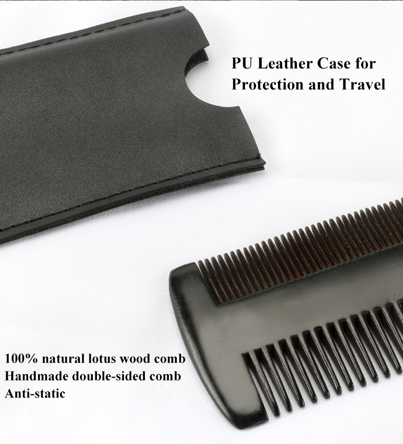 Beard Care Set Kit Wooden Bearded Brush Comb Five-piece Beard Grooming Kit for Men