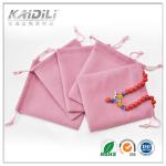 Lovely Pink Drawstring Jewelry Pouch Recyclable Material For Gift Storaging