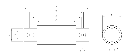 dimensions of the HEV-A-Q Module series automotive fuses
