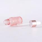 Hair Oil Glass Cosmetic Containers Rose Gold Dropper Bottle Transparent OEM