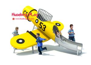 Quality Yellow Plane Stainless Steel Slide Wooden Outdoor Play Equipment Playground wholesale