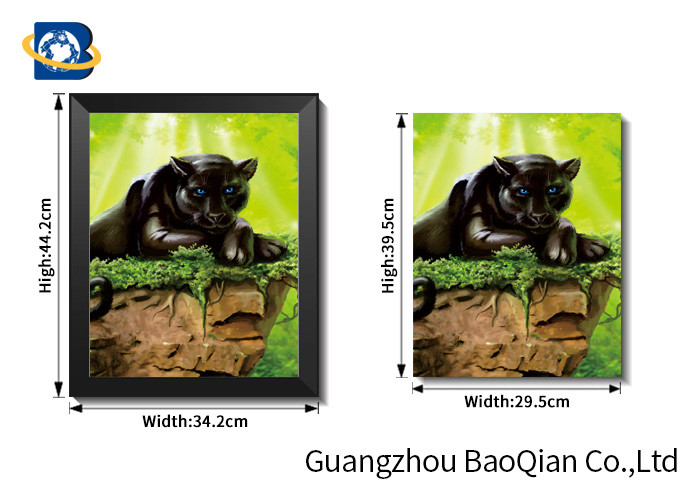 3d Wall Decor Picture With Tiger / Wolf , 3d Customized Flipped Photo