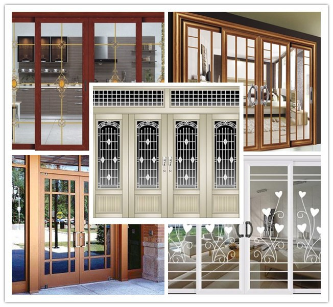 Frosted Glass Aluminum Door Profiles Excellent Thermal Conductivity Custom Size