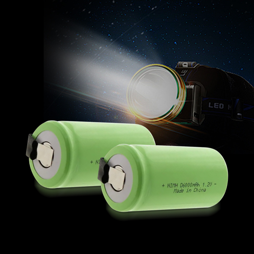 1.2V D Size Nimh Batteries 6000mAh With Welding Contacts