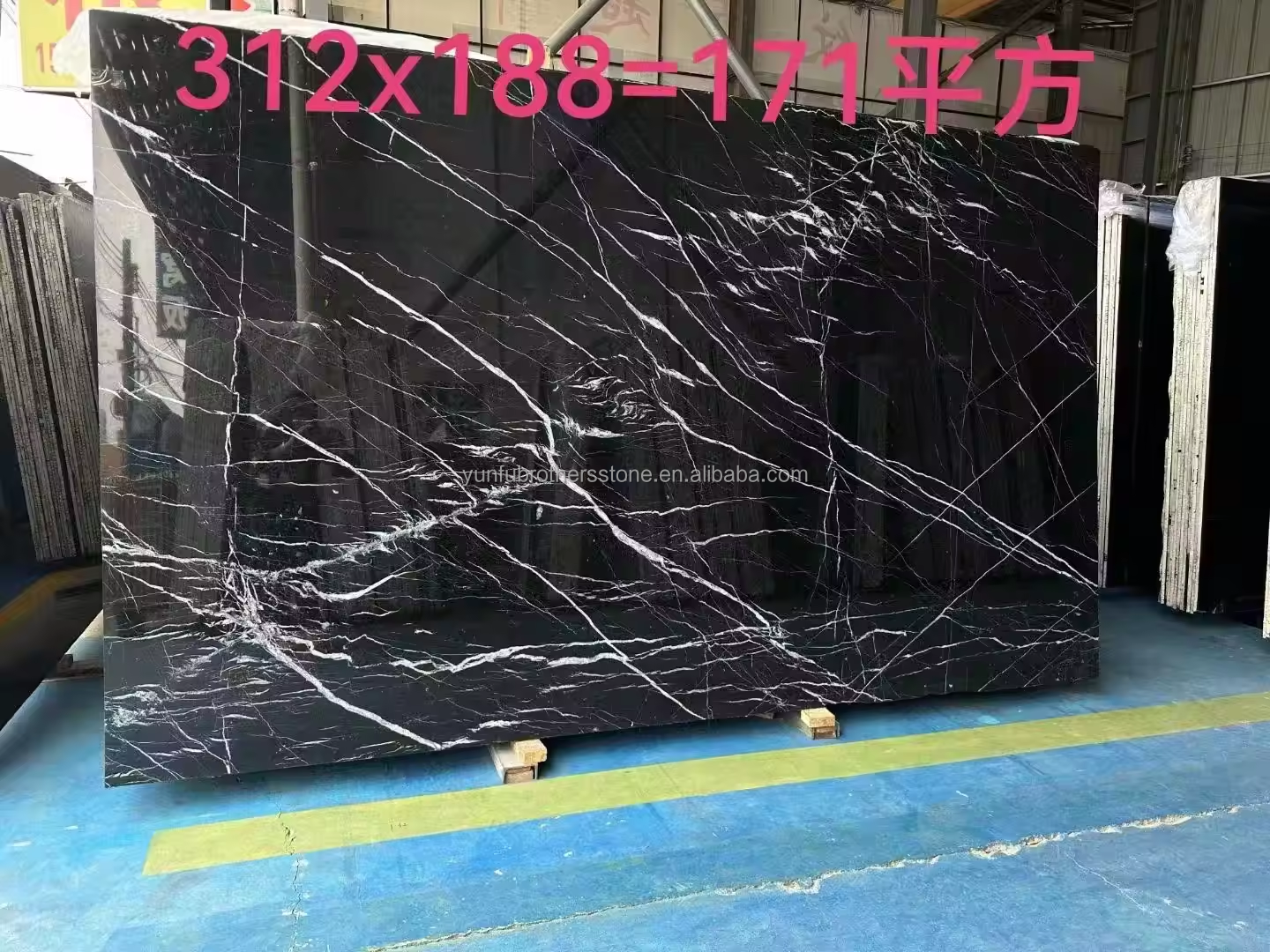 Modern Nero Marquina Black White Stipe Marble Polished Natural Big Slabs for Indoor Hotel Villa